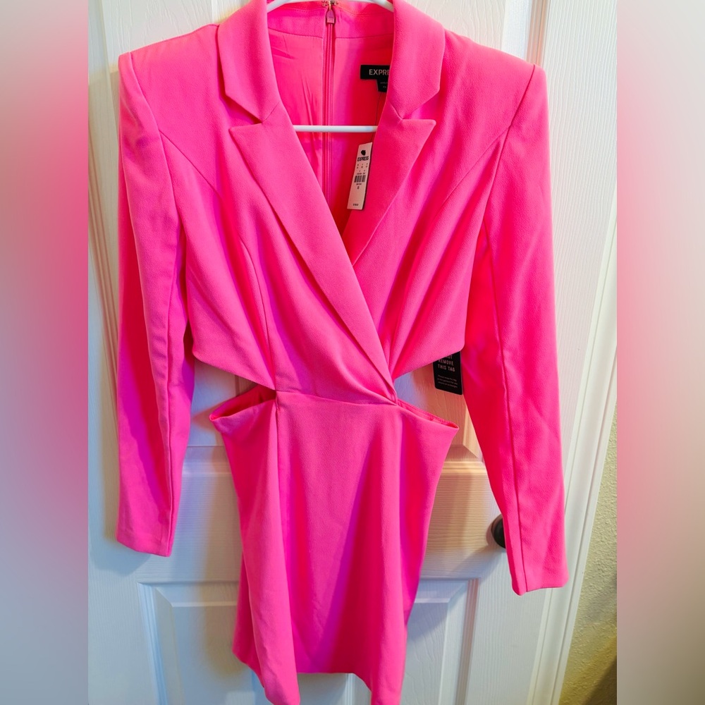 Pink blazer dress